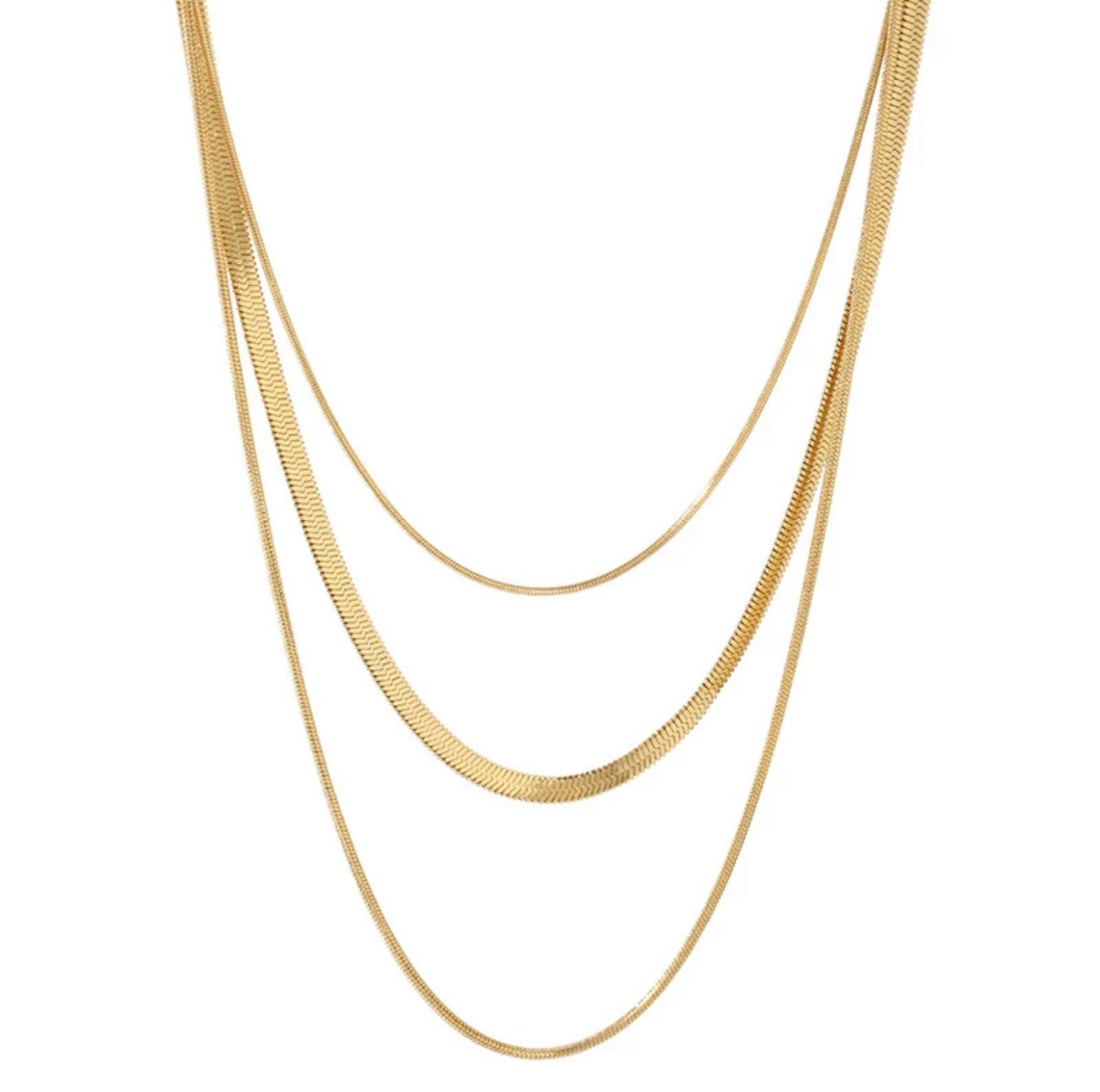 Celina Triple Layer Mesh Necklace 18K Gold Plated