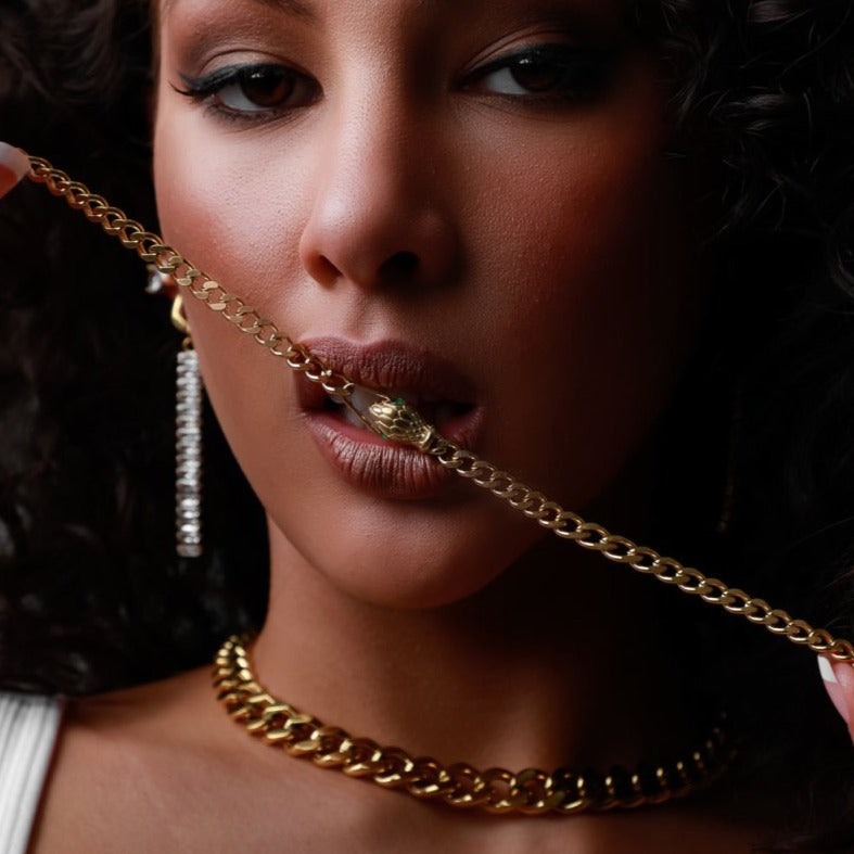 Snake Choker Necklace 18K Gold Plated