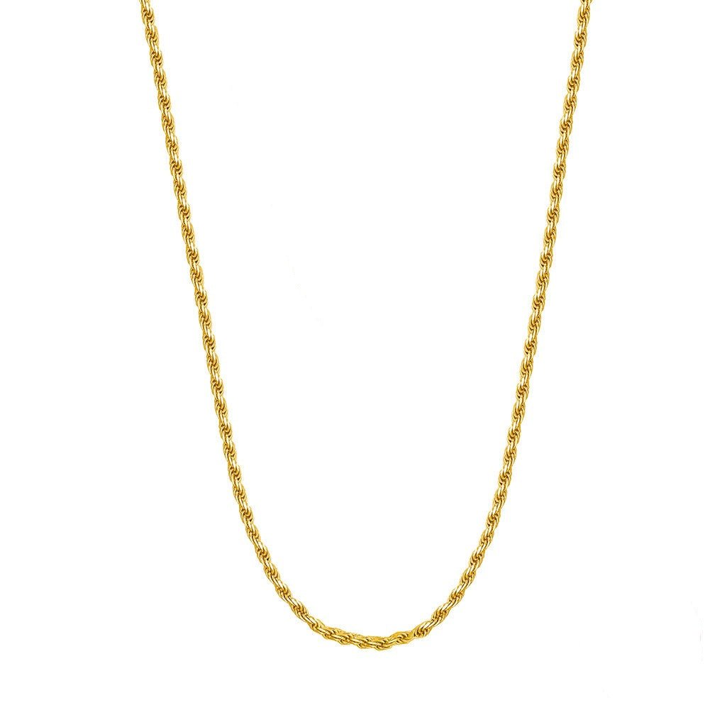 Fine Baiano Rope Necklace 2mm 18K Gold Plated