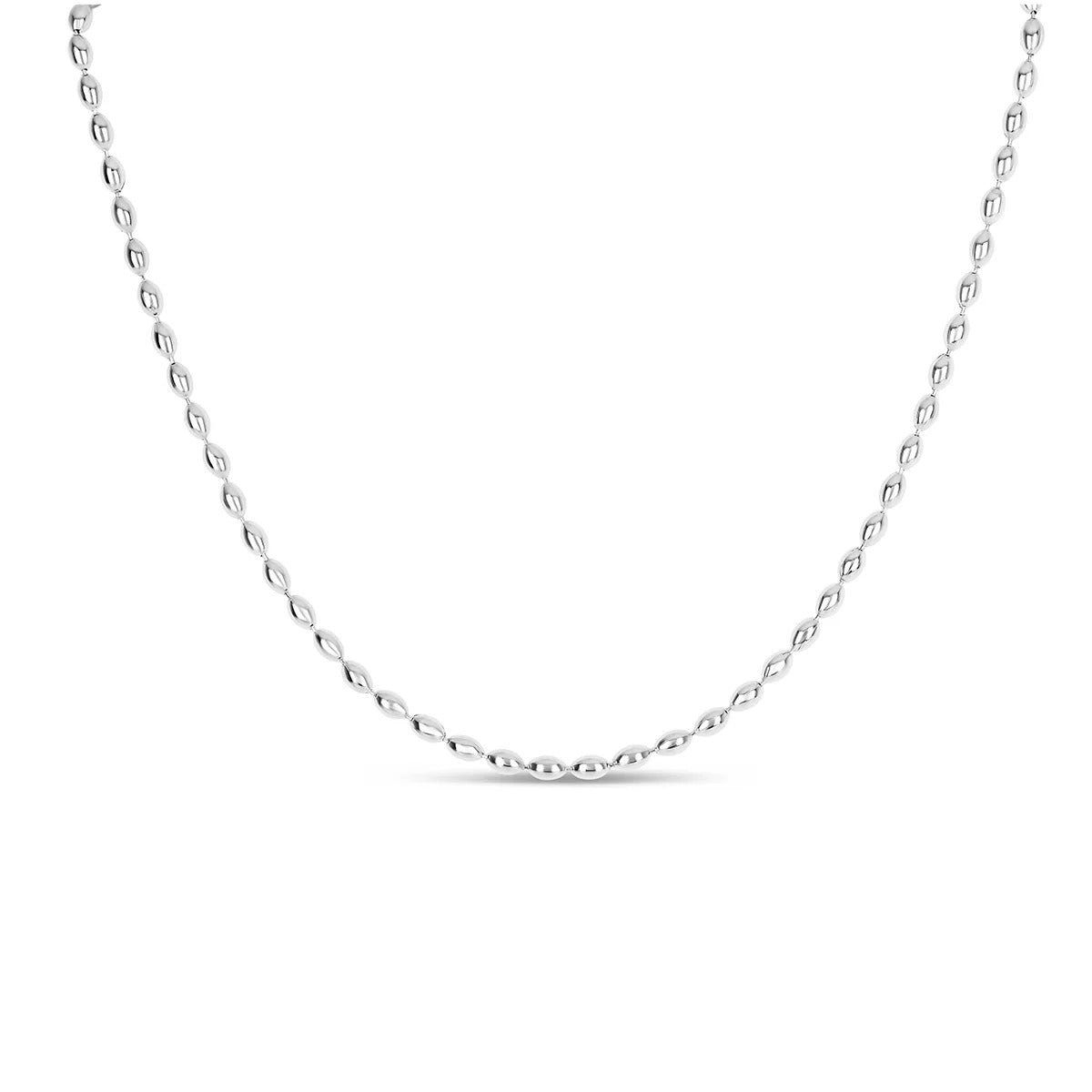 Beaded Chain Necklace – Silver