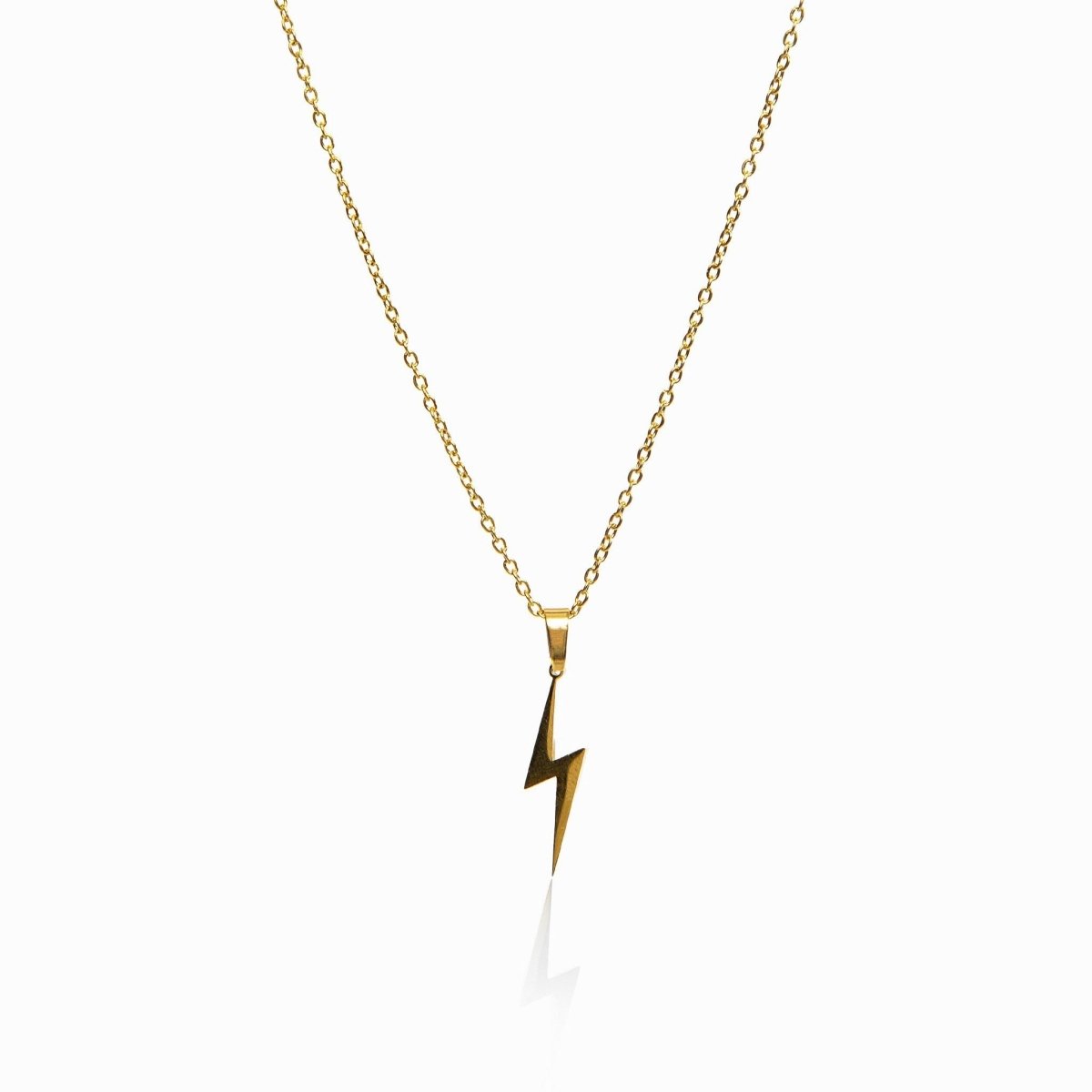Energy Lightning Pendant Necklace 18K Gold Plated