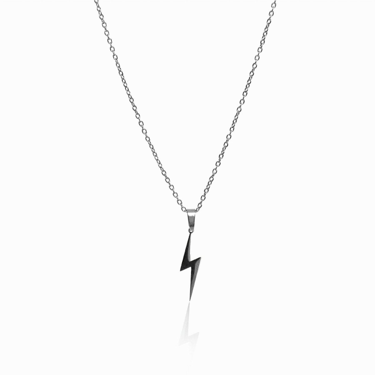 Energy Lightning Pendant Necklace – Silver