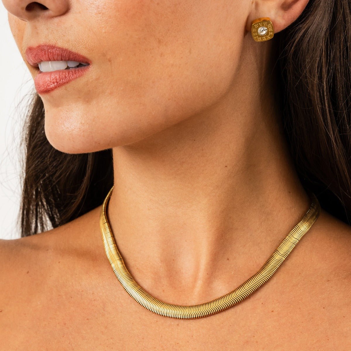 Gaia Mesh Choker Necklace 18K Gold Plated
