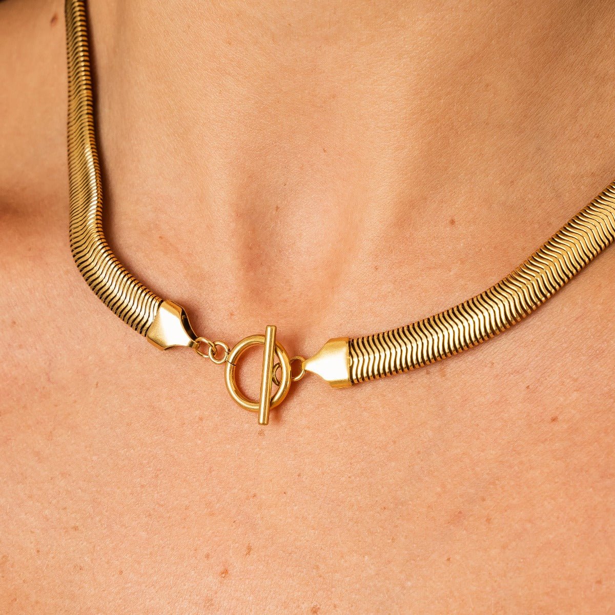Gaia Mesh Choker Necklace 18K Gold Plated