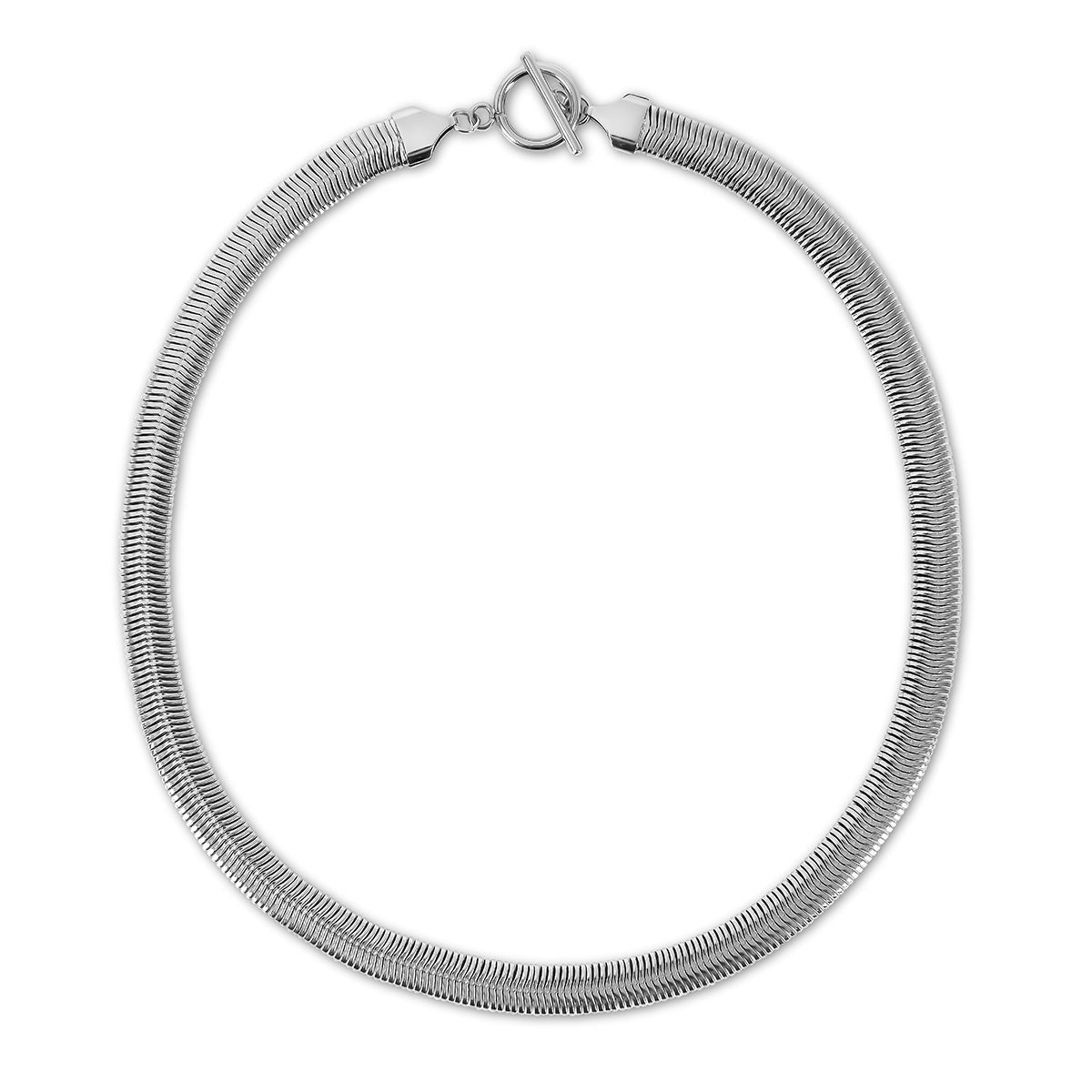 Gaia Mesh Choker Necklace – Silver