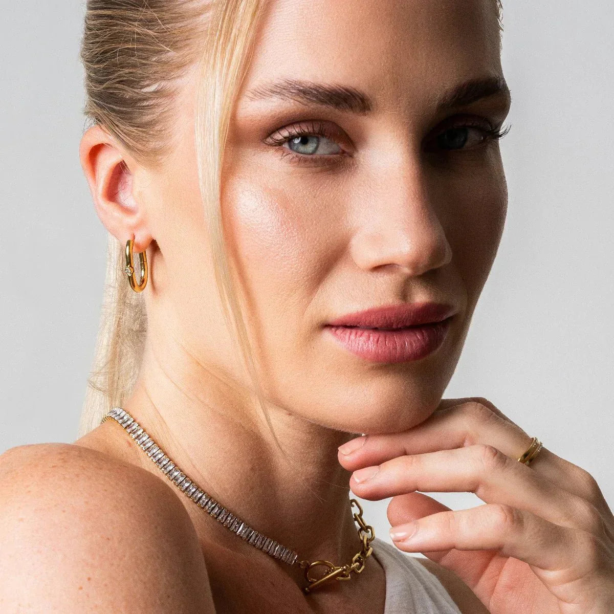 Riviera Baguette Choker Necklace 18K Gold Plated