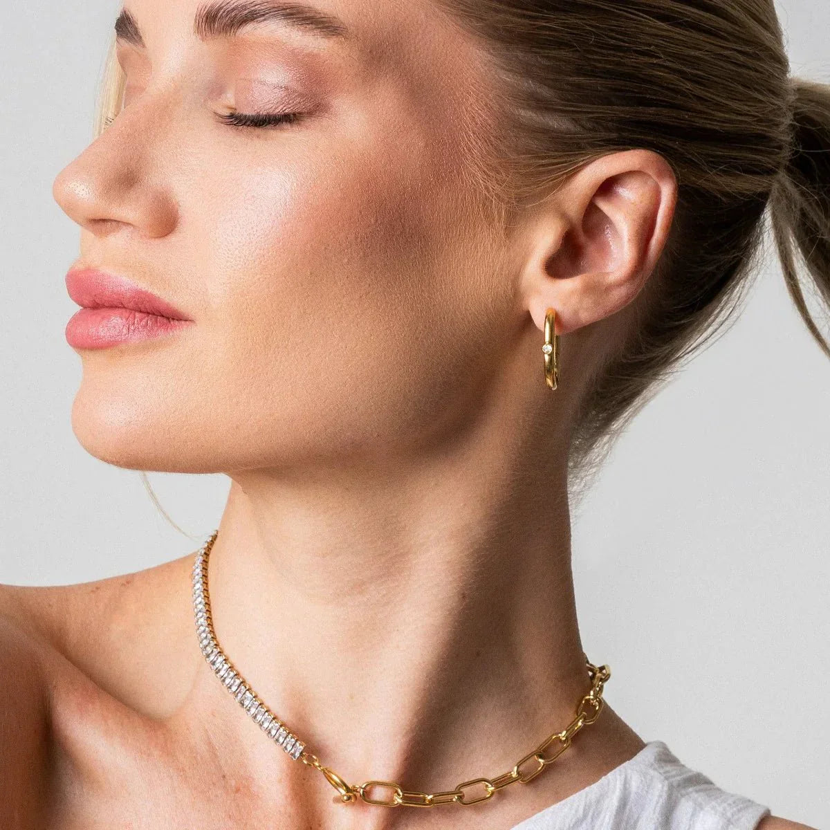 Riviera Baguette Choker Necklace 18K Gold Plated