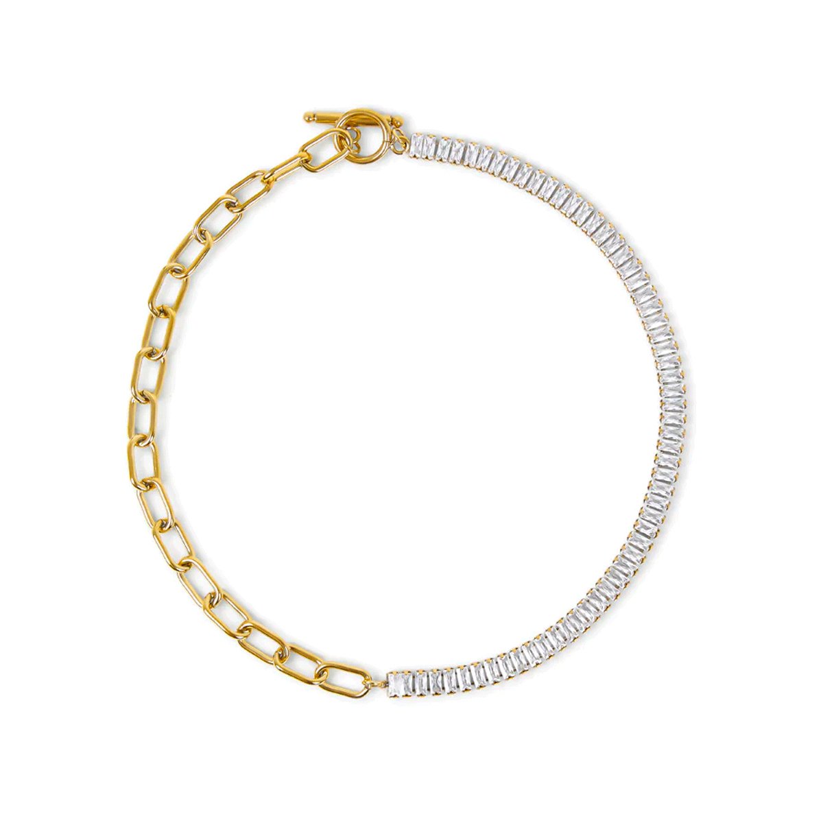 Riviera Baguette Choker Necklace 18K Gold Plated
