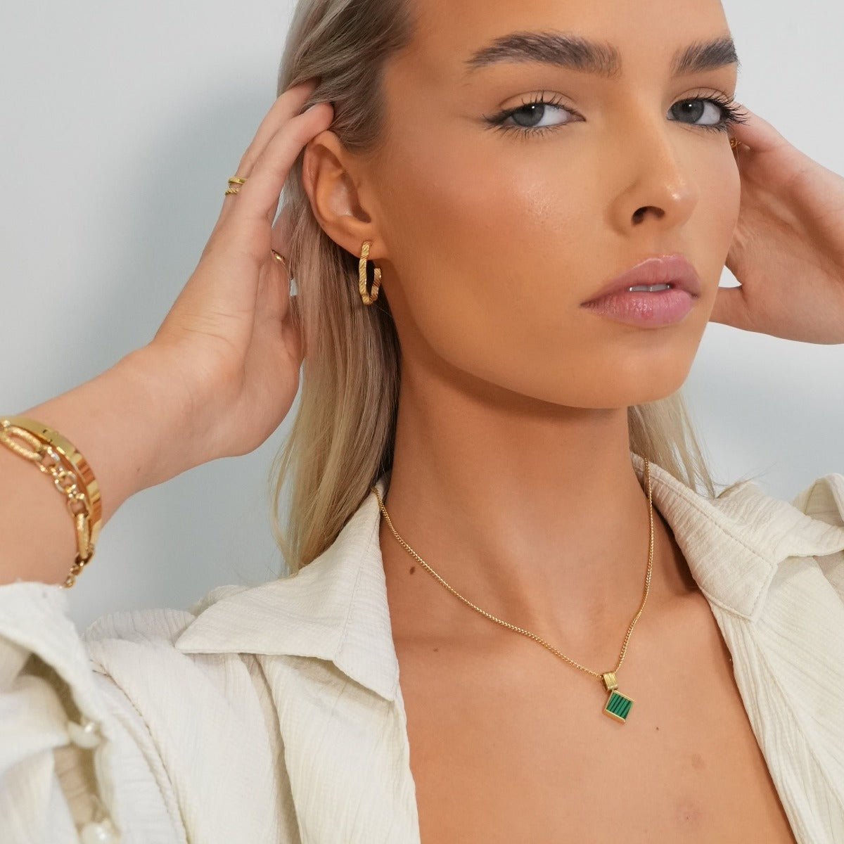 Geometric Minimal Necklace 18K Gold Plated
