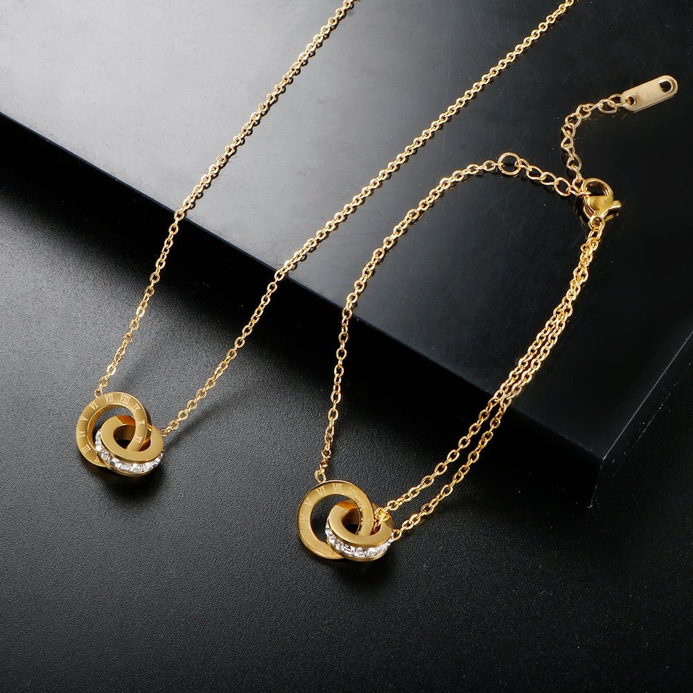 Imperial Zirconia Stone Necklace 18K Gold Plated