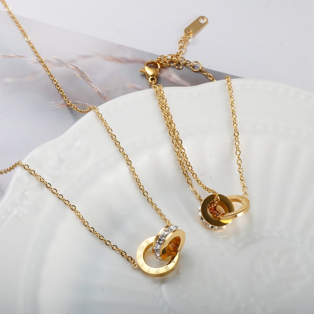 Imperial Zirconia Stone Necklace 18K Gold Plated
