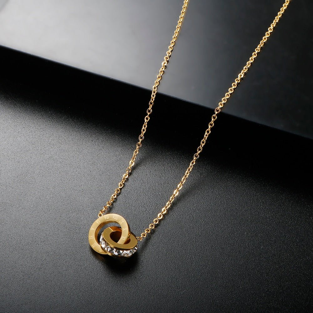 Imperial Zirconia Stone Necklace 18K Gold Plated