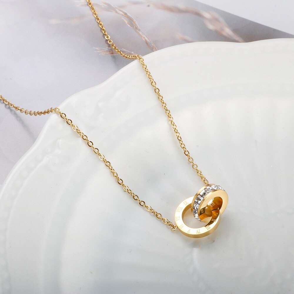 Imperial Zirconia Stone Necklace 18K Gold Plated