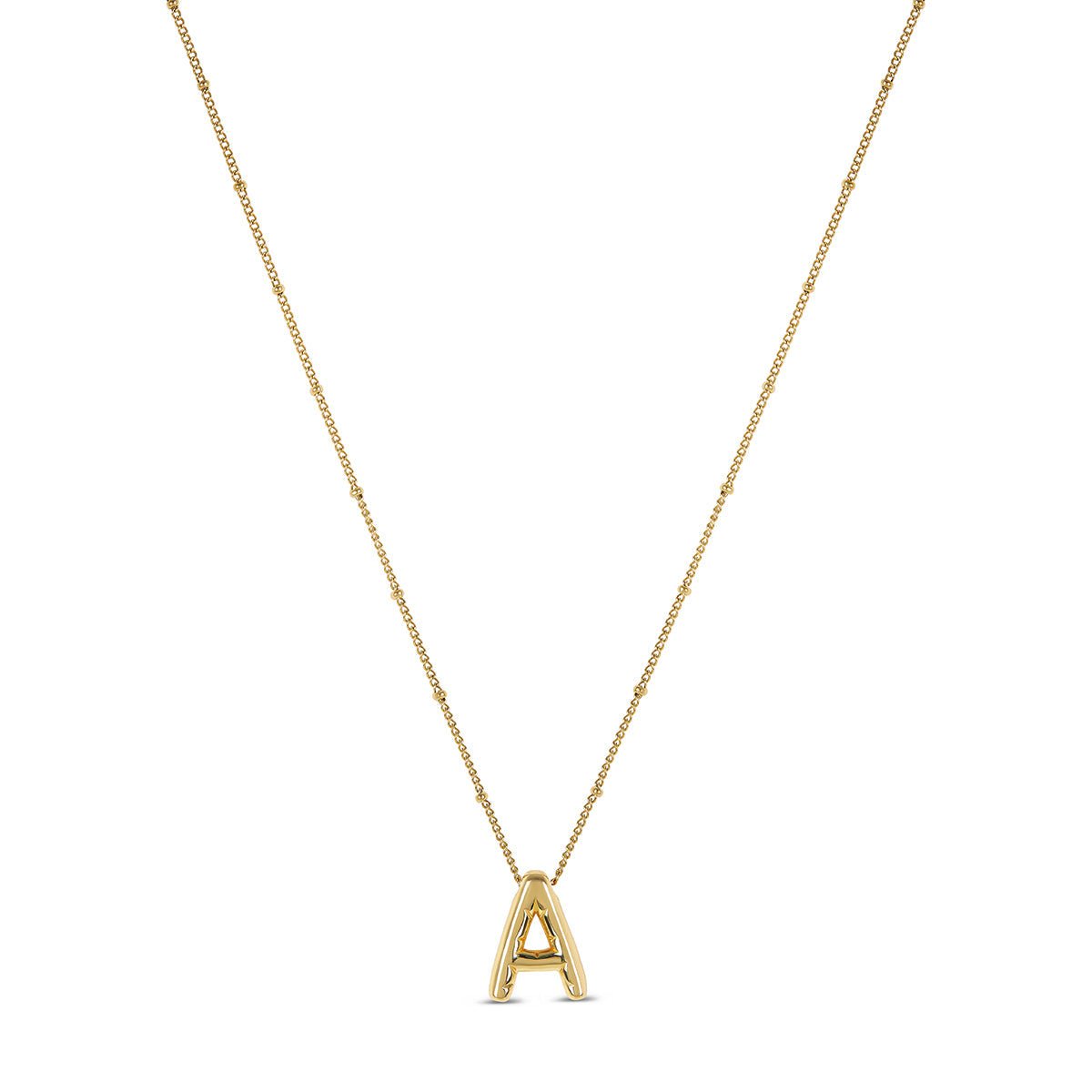 Bold Initial Letter Necklace 18K Gold Plated
