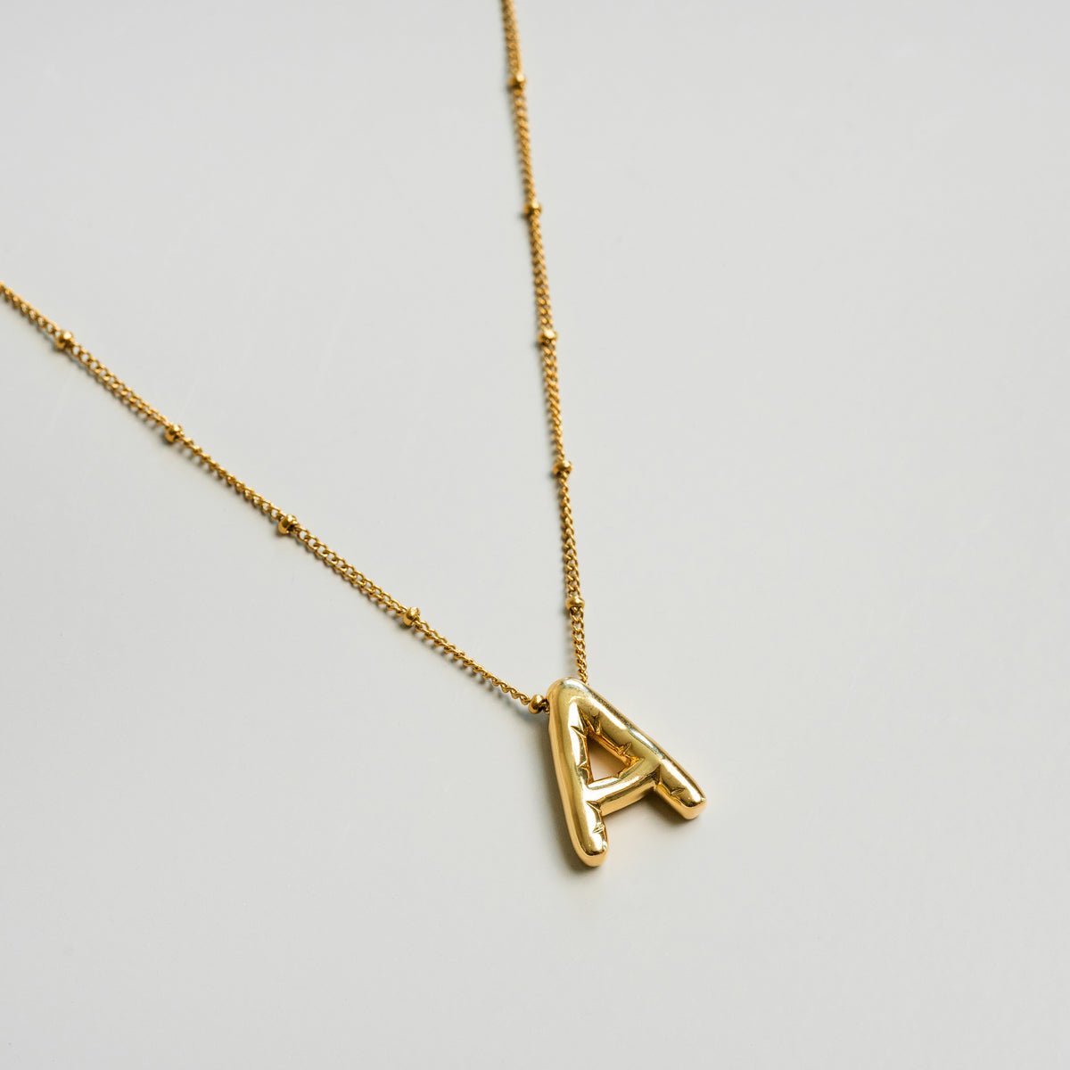 Bold Initial Letter Necklace 18K Gold Plated