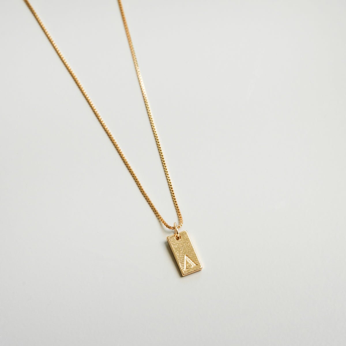 Minimal Initial Letter Necklace 18K Gold Plated