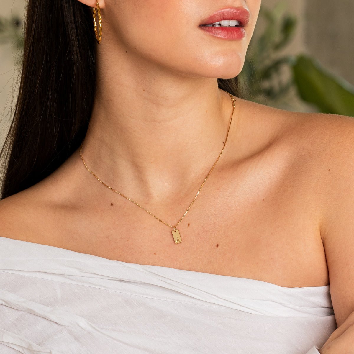 Minimal Initial Letter Necklace 18K Gold Plated