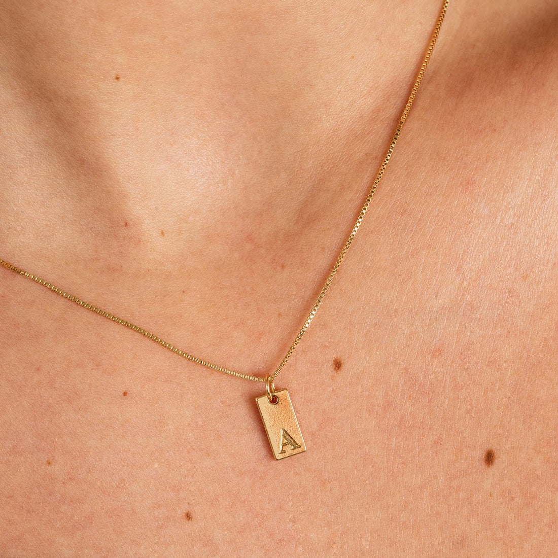 Minimal Initial Letter Necklace 18K Gold Plated