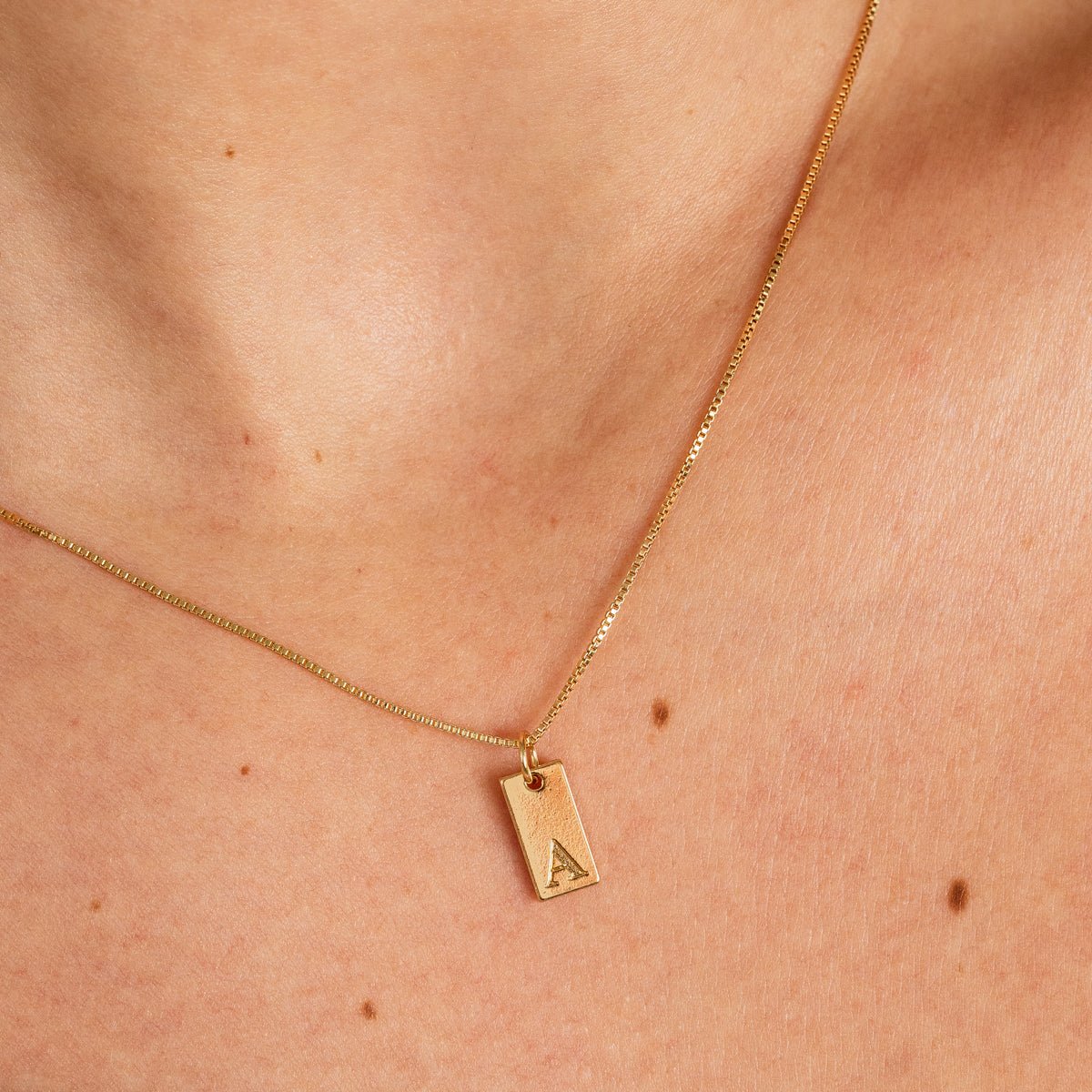 Minimal Initial Letter Necklace 18K Gold Plated