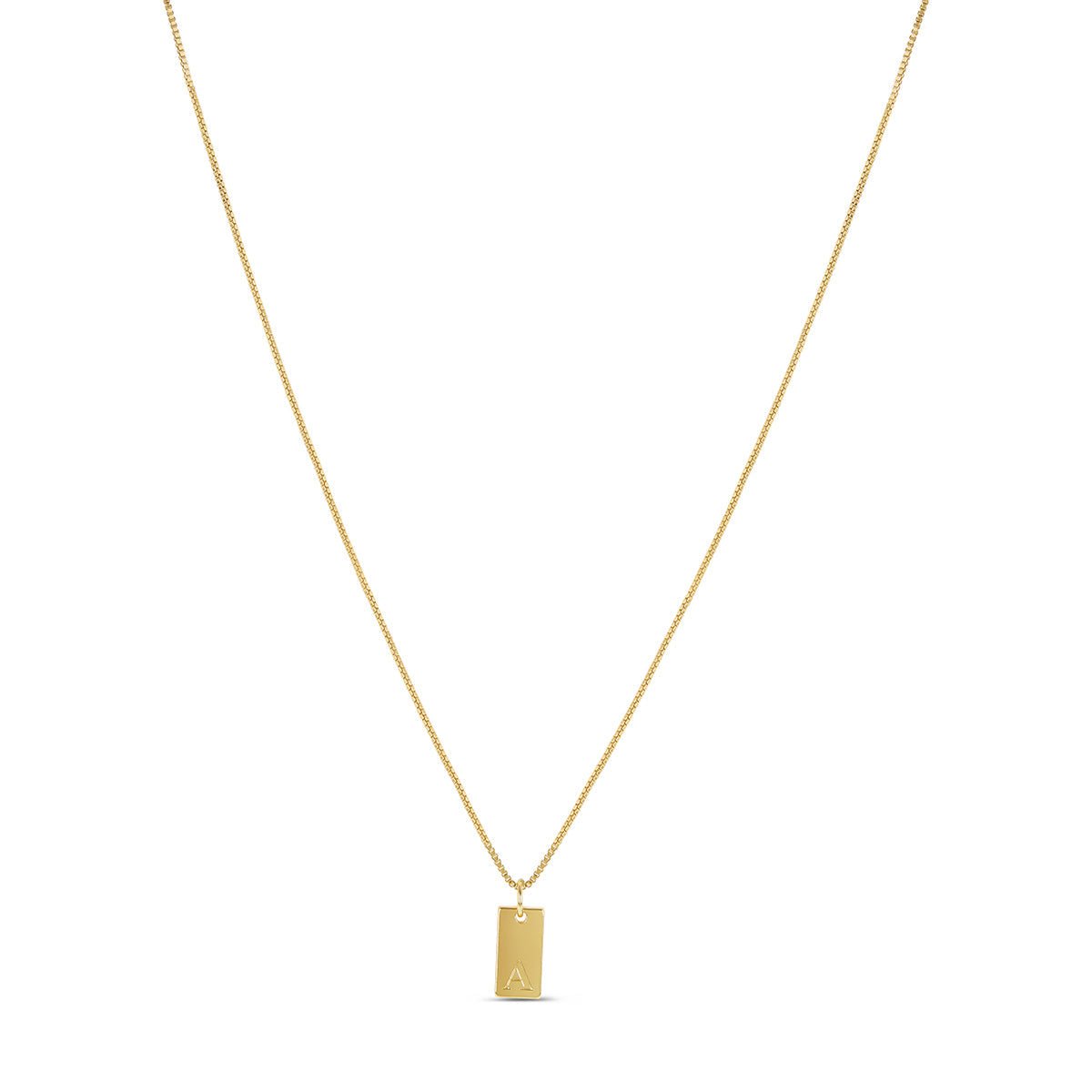 Minimal Initial Letter Necklace 18K Gold Plated