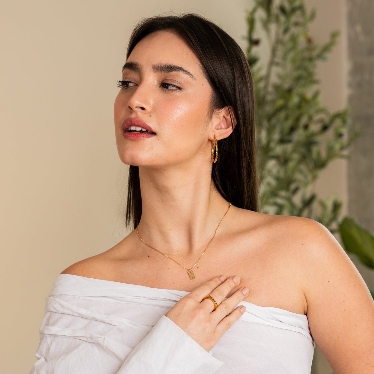 Minimal Initial Letter Necklace 18K Gold Plated