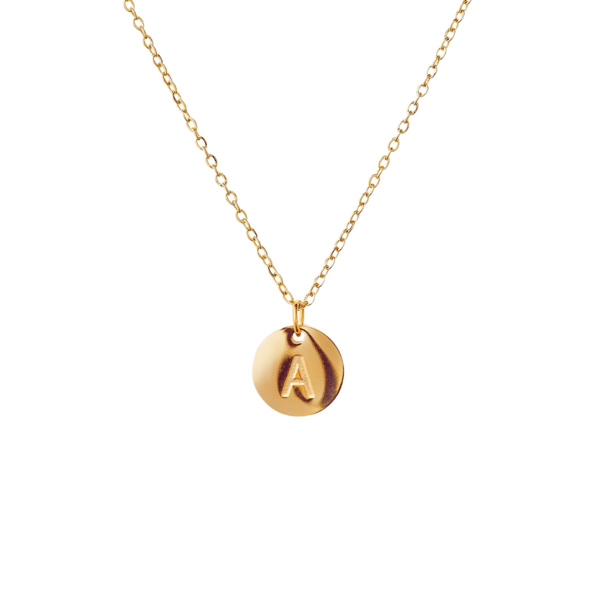 Minimalist Initial Letter Necklace 18K Gold Plated