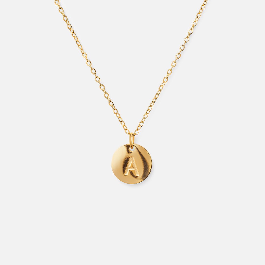 Minimalist Initial Letter Necklace 18K Gold Plated