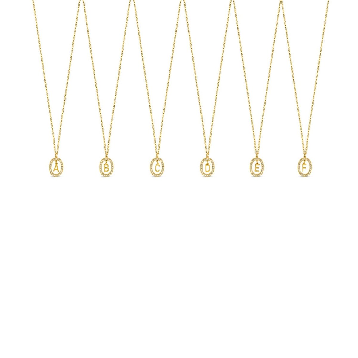 Prism Initial Letter Necklace 18K Gold Plated