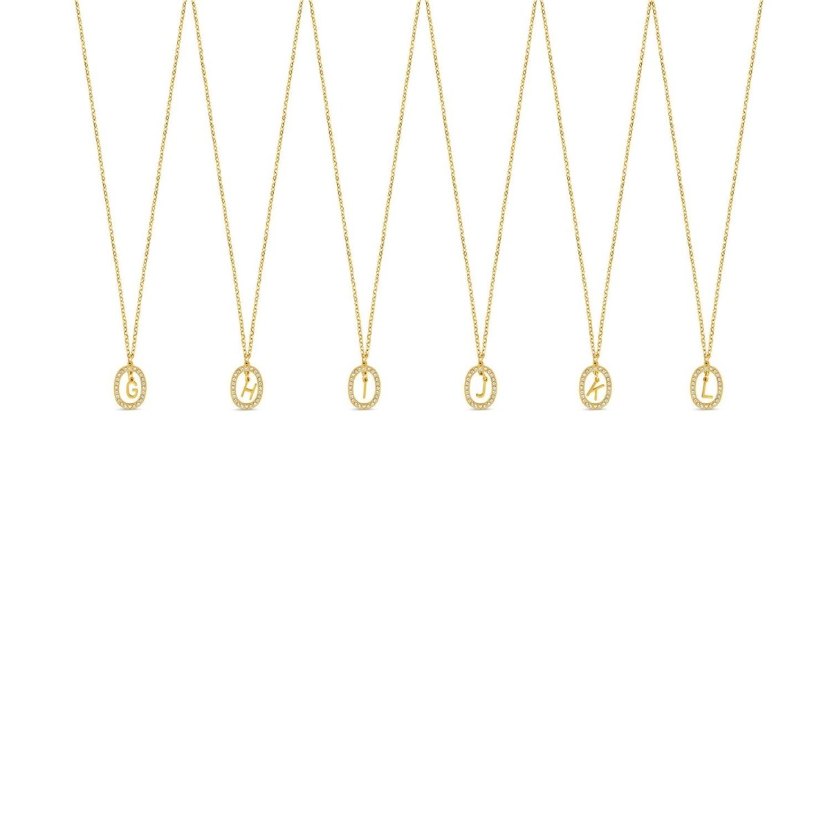 Prism Initial Letter Necklace 18K Gold Plated