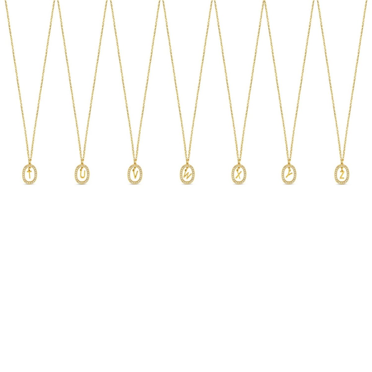 Prism Initial Letter Necklace 18K Gold Plated