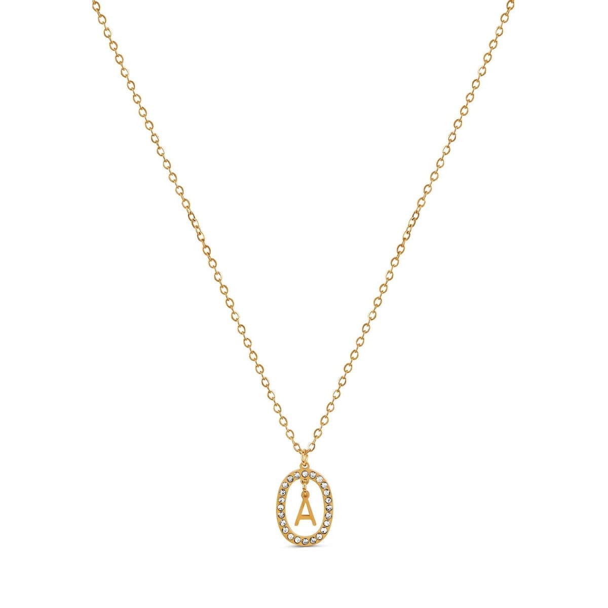 Prism Initial Letter Necklace 18K Gold Plated