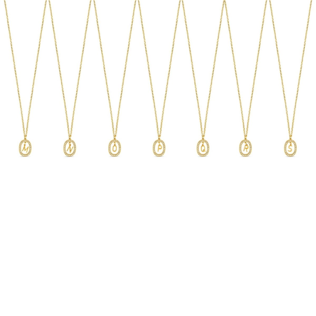 Prism Initial Letter Necklace 18K Gold Plated