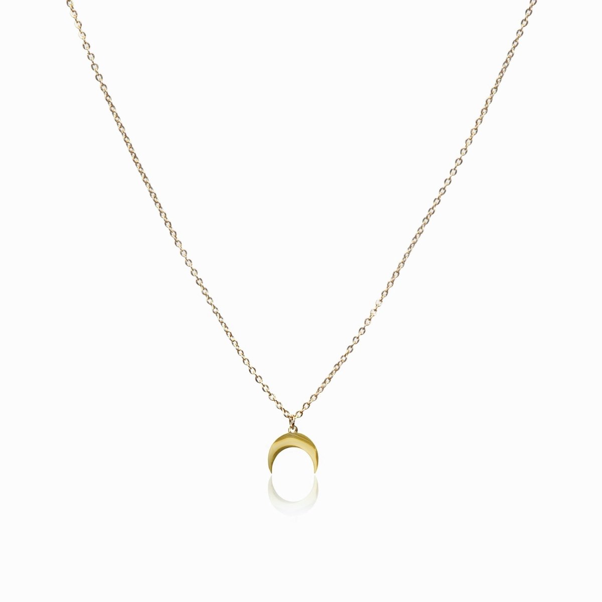 Moon Pendant Necklace 18K Gold Plated