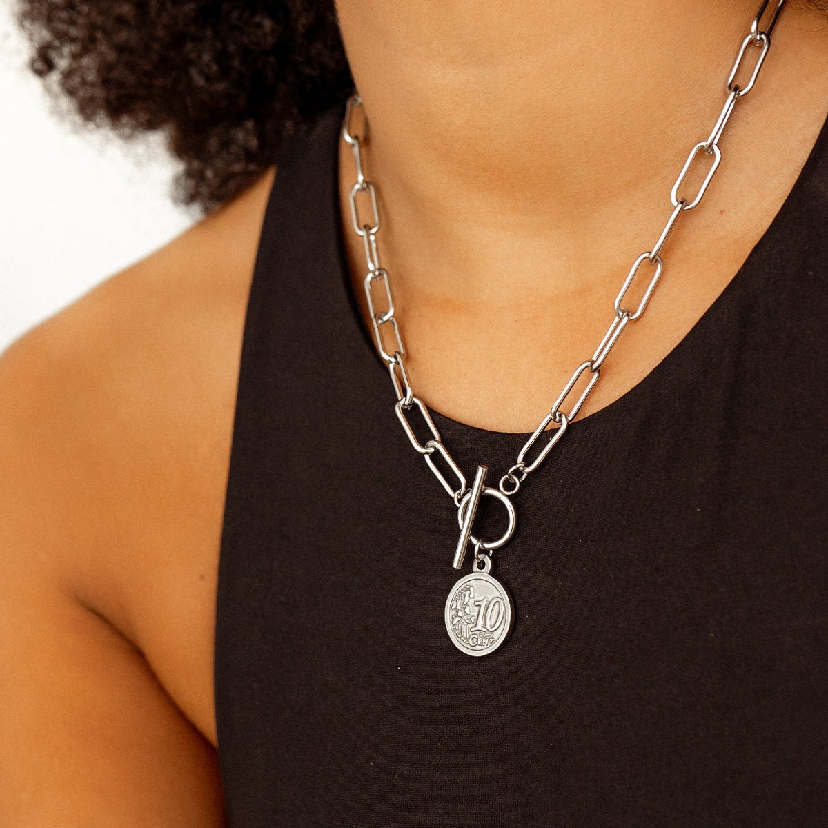 New York Cents Necklace – Silver
