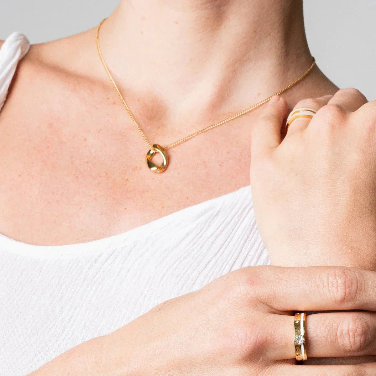 Link Pendant Necklace 18K Gold Plated