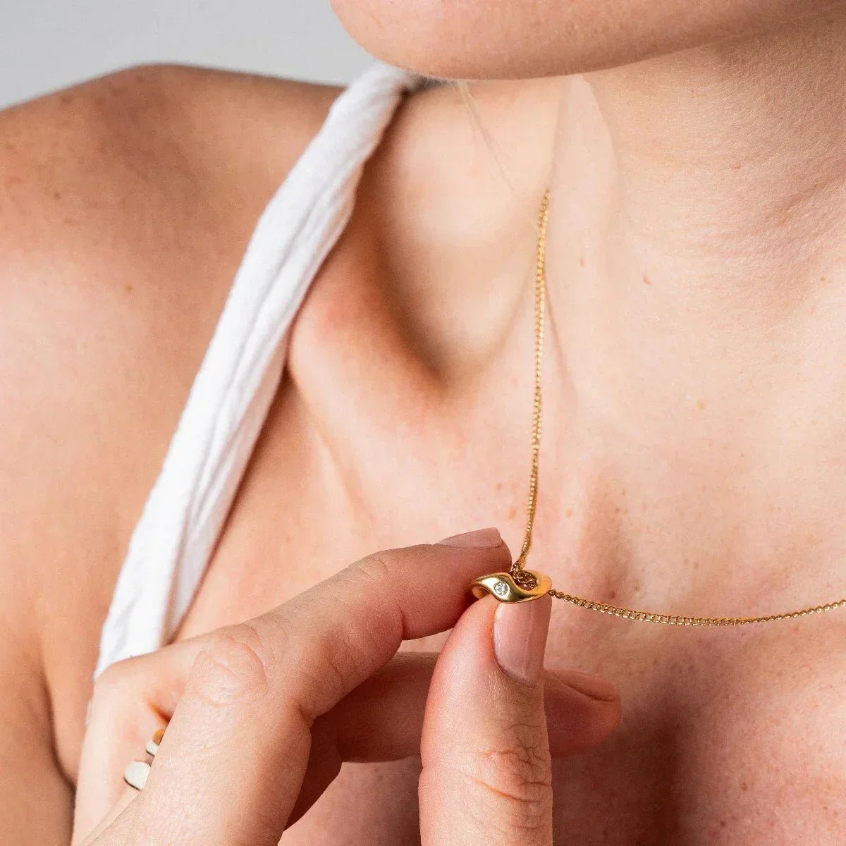 Link Pendant Necklace 18K Gold Plated
