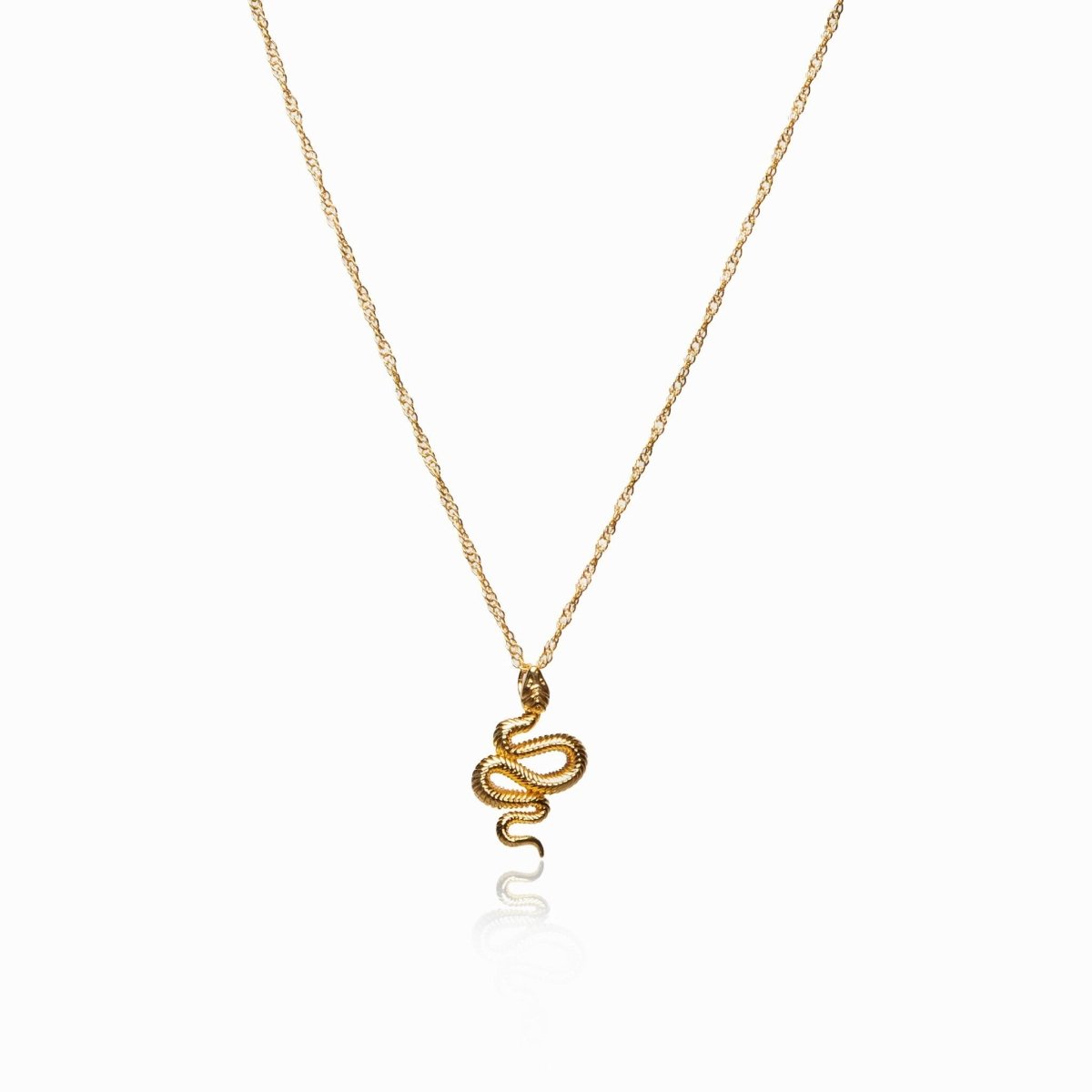 Snake Pendant Necklace 18K Gold Plated