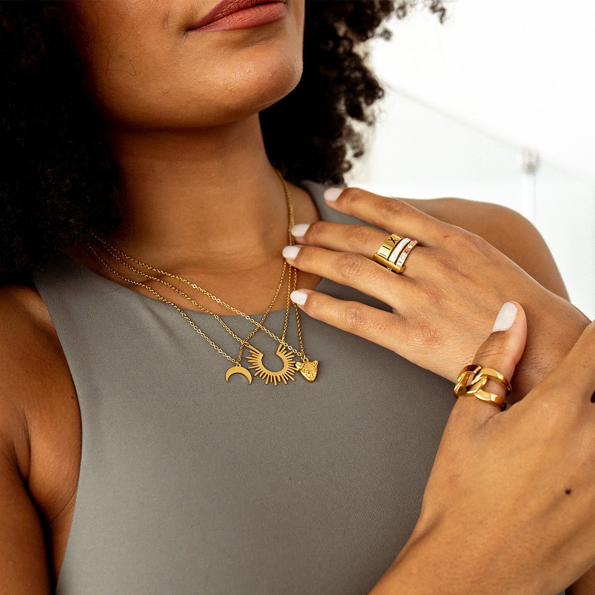 Spike Pendant Necklace 18K Gold Plated