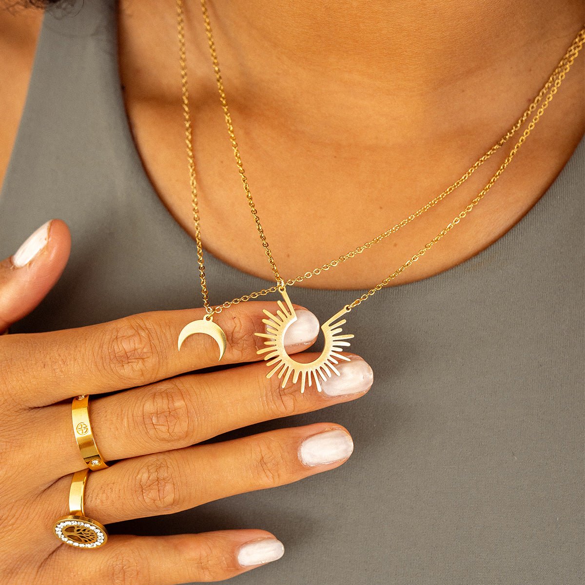 Spike Pendant Necklace 18K Gold Plated