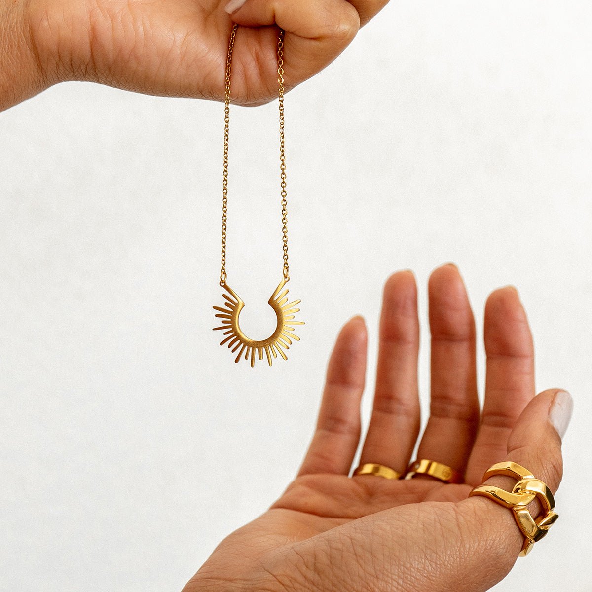 Spike Pendant Necklace 18K Gold Plated