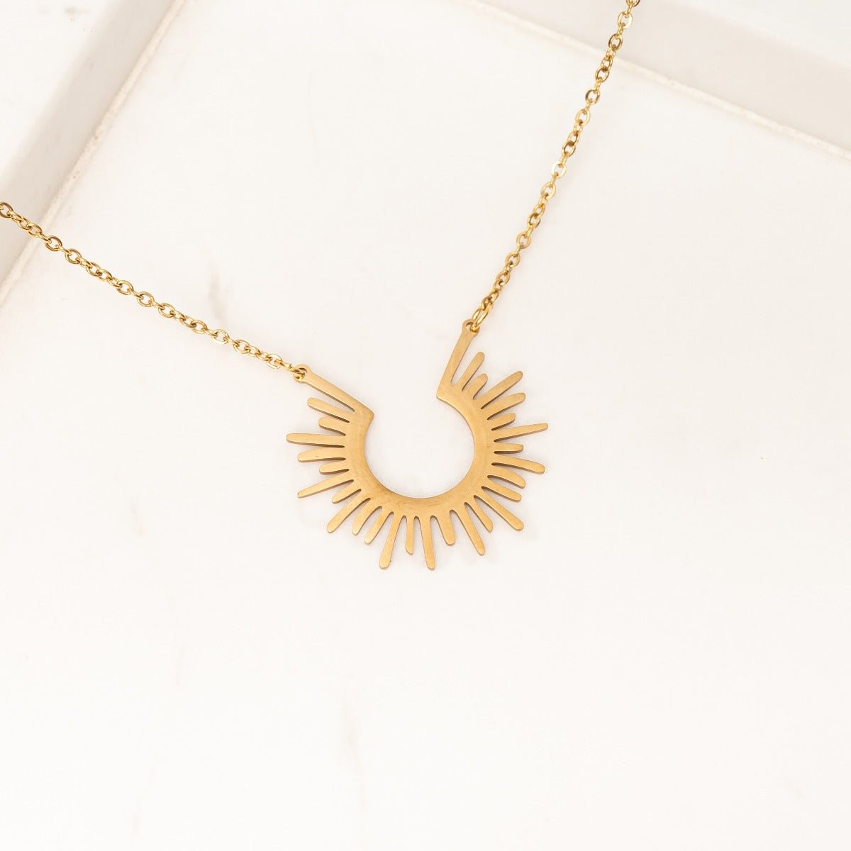 Spike Pendant Necklace 18K Gold Plated