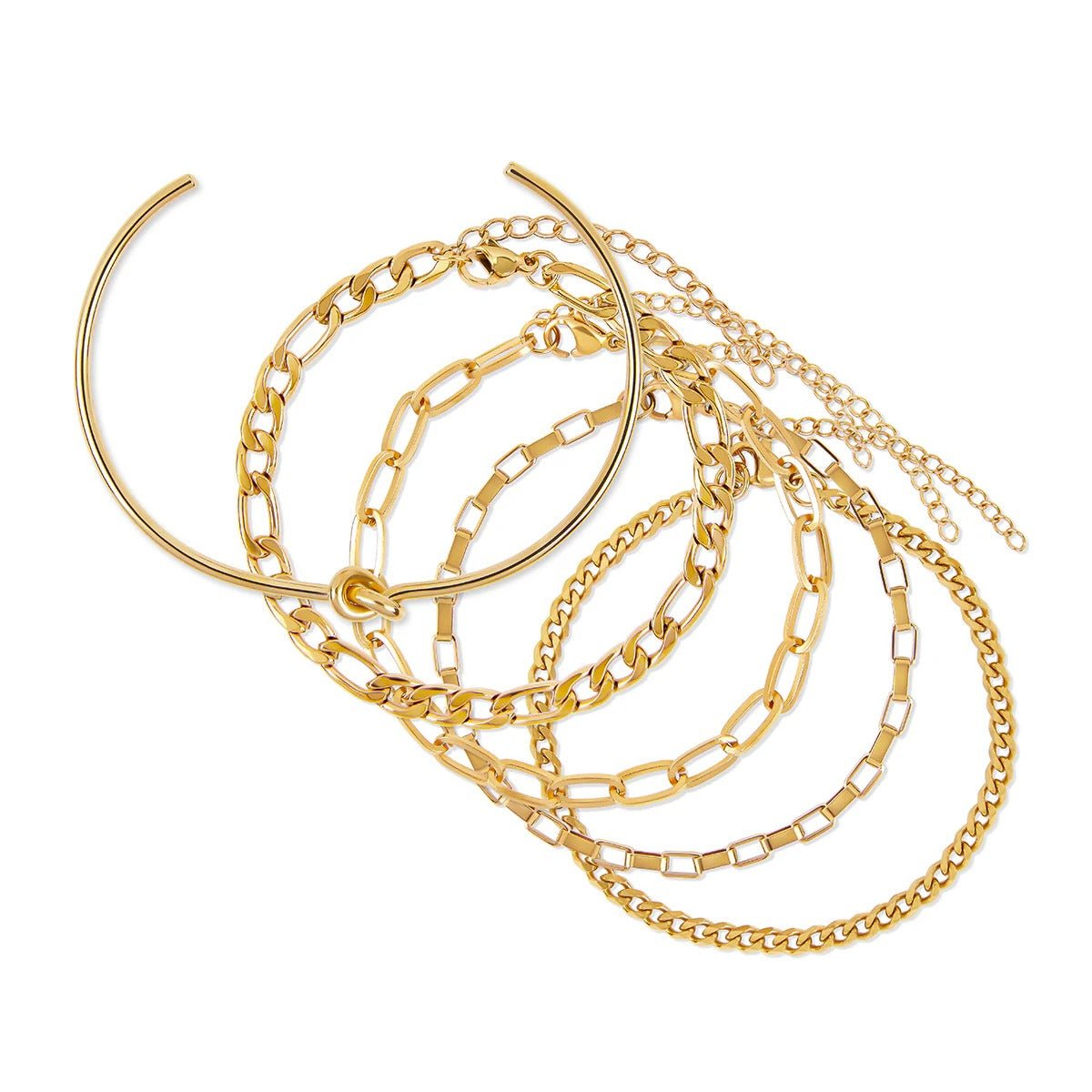 Elegance Bracelet Set & Knot Bangle 18K Gold Plated