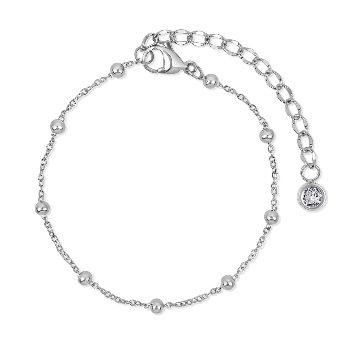 Glamour Zirconia Bracelet Set – Silver
