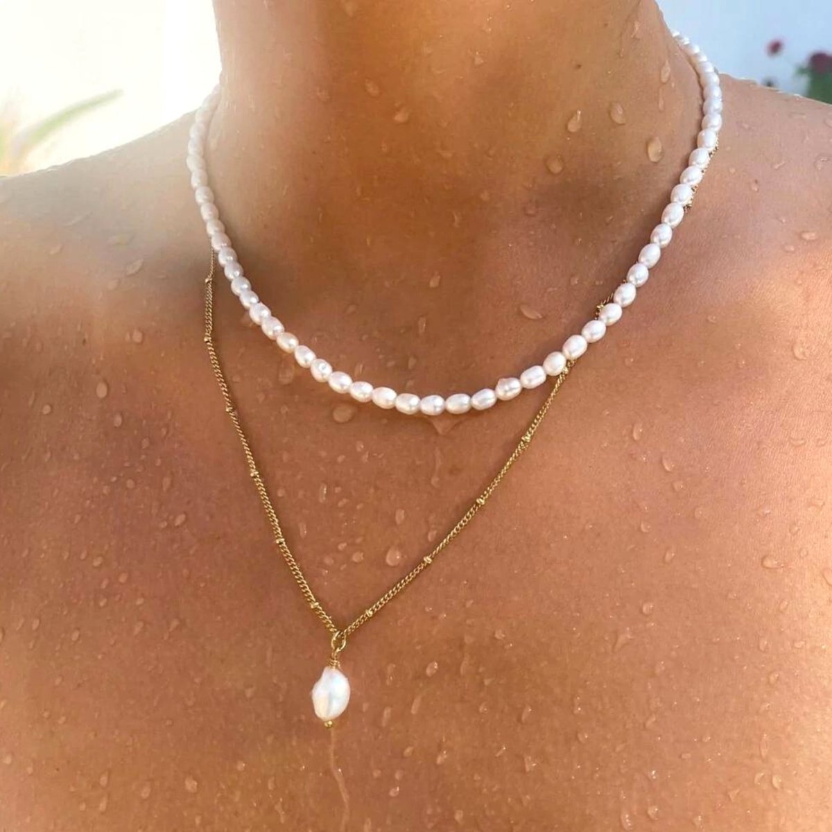 Aloha Double Necklace Set 18K Gold Plated