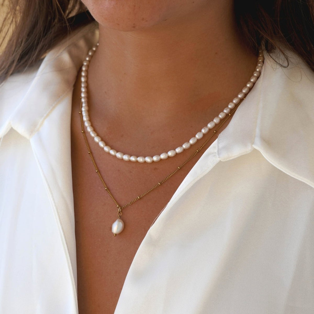 Aloha Double Necklace Set 18K Gold Plated