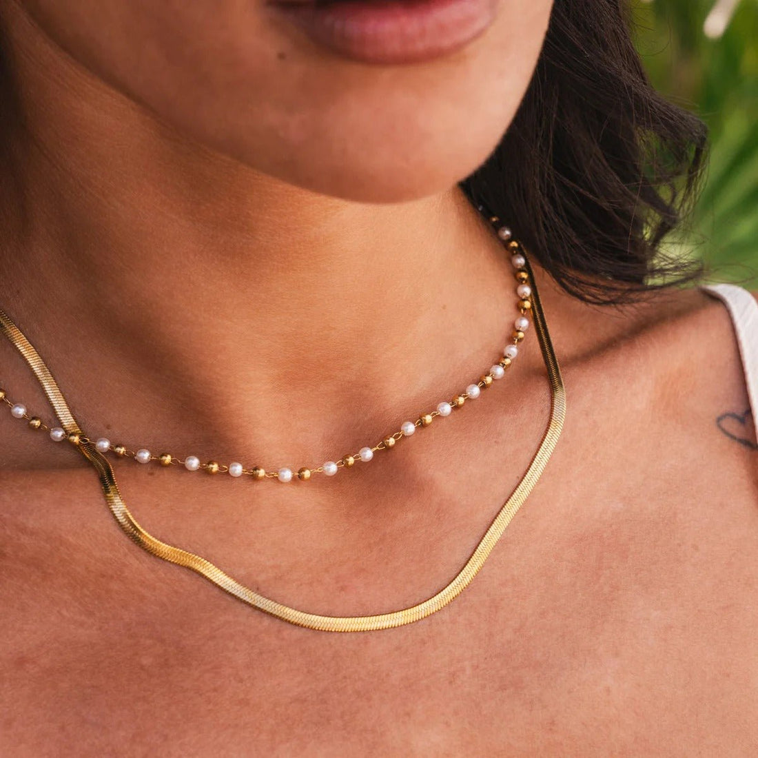 Pearl Necklace Set 18K Gold Plated