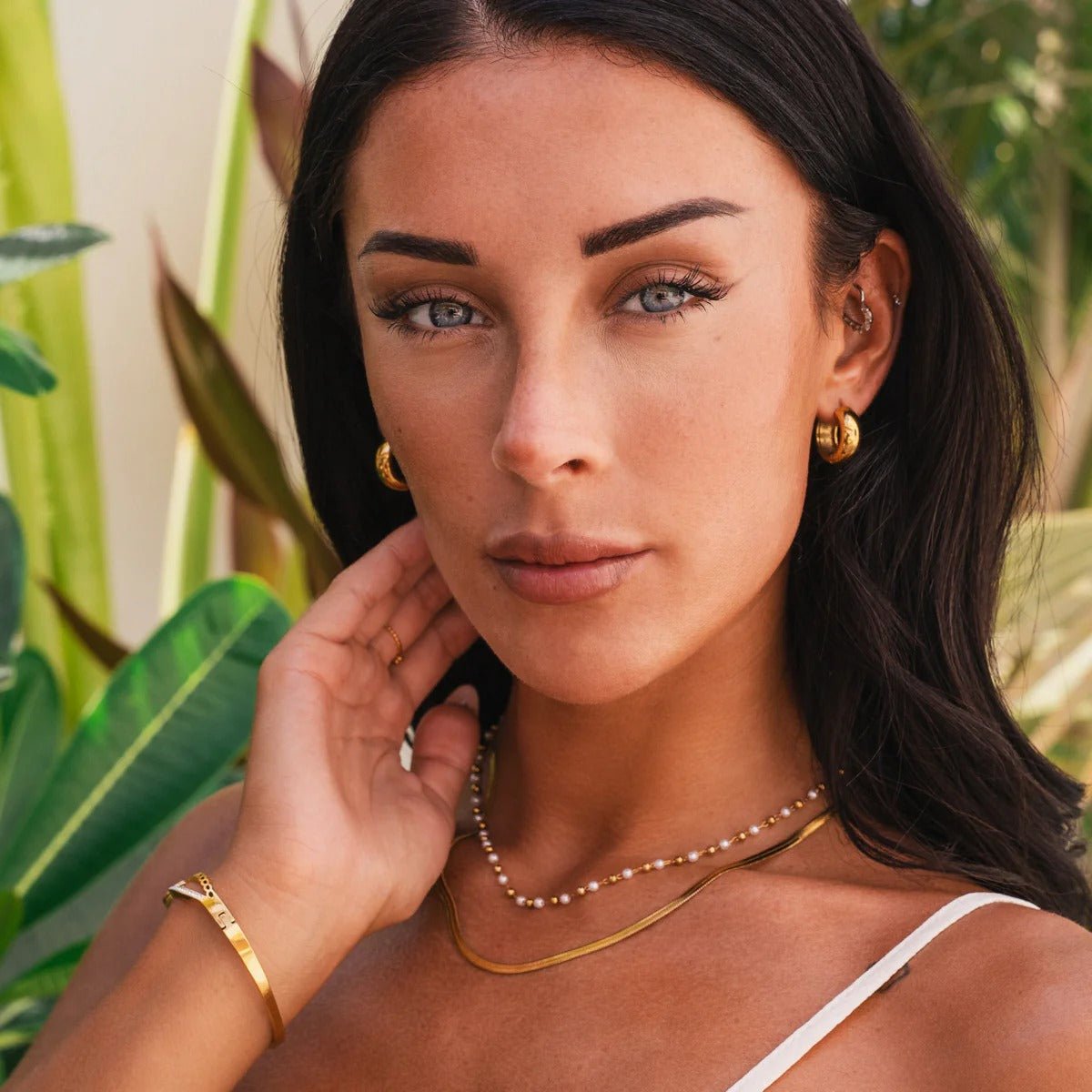 Pearl Necklace Set 18K Gold Plated