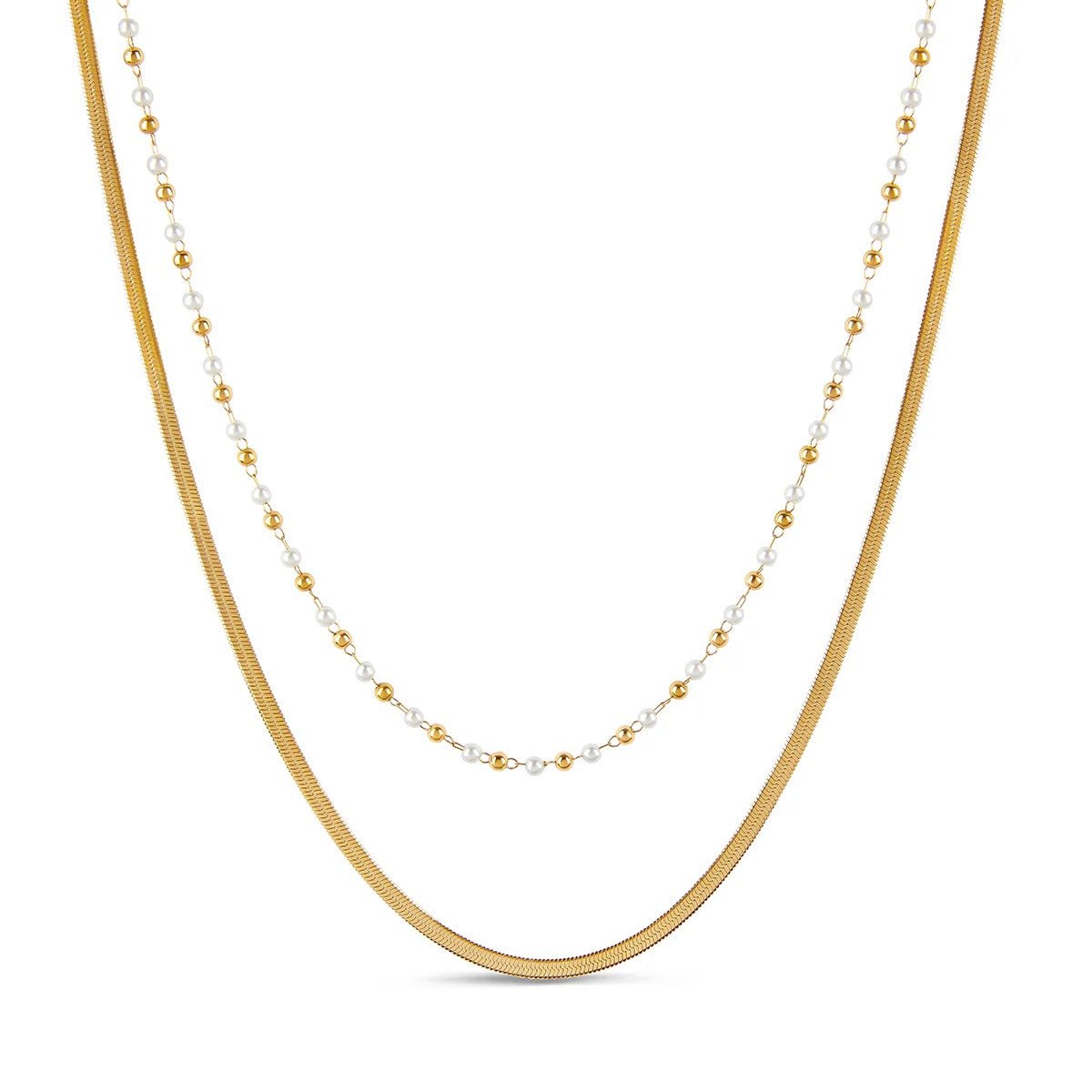 Pearl Necklace Set 18K Gold Plated