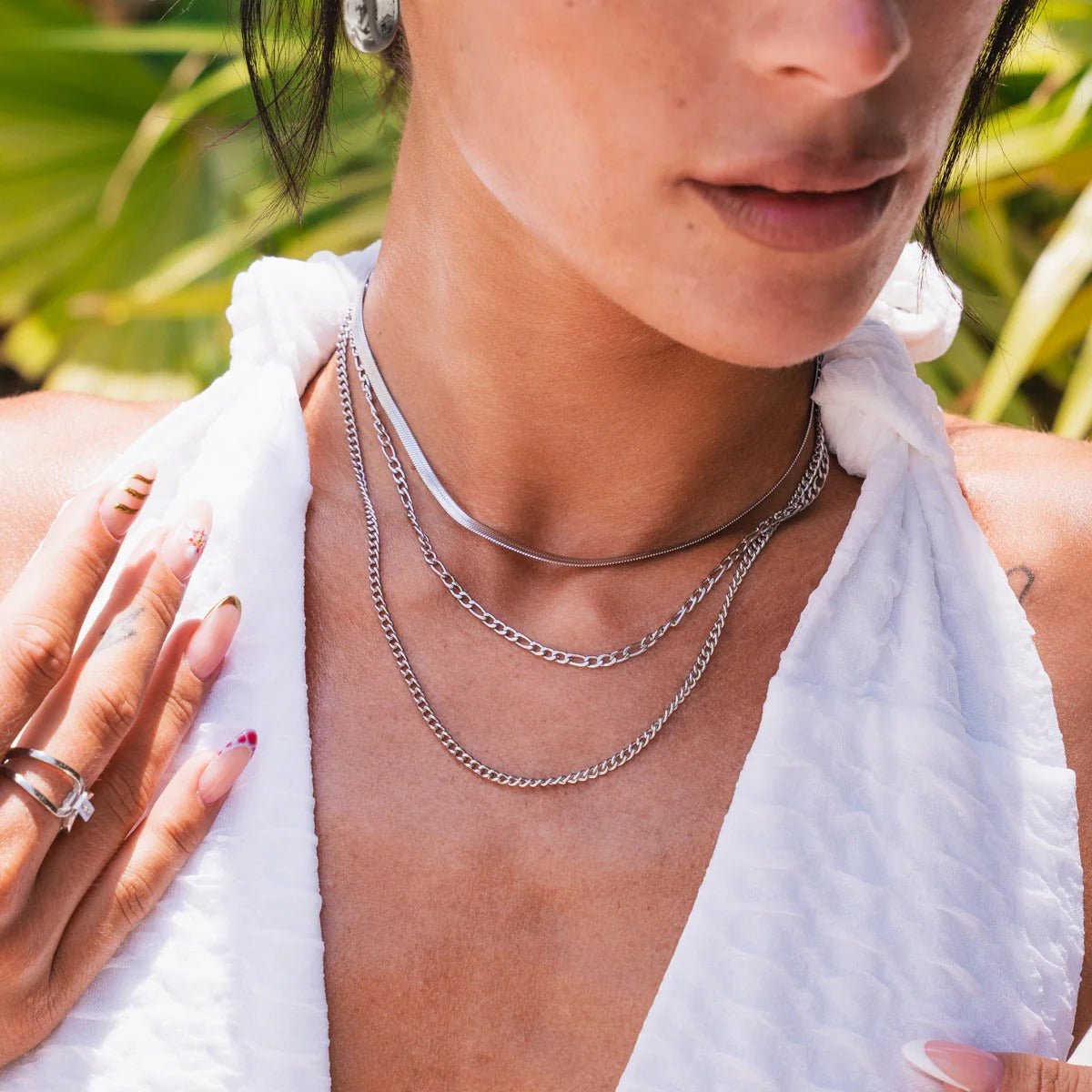 Chain Necklace Set – Silver