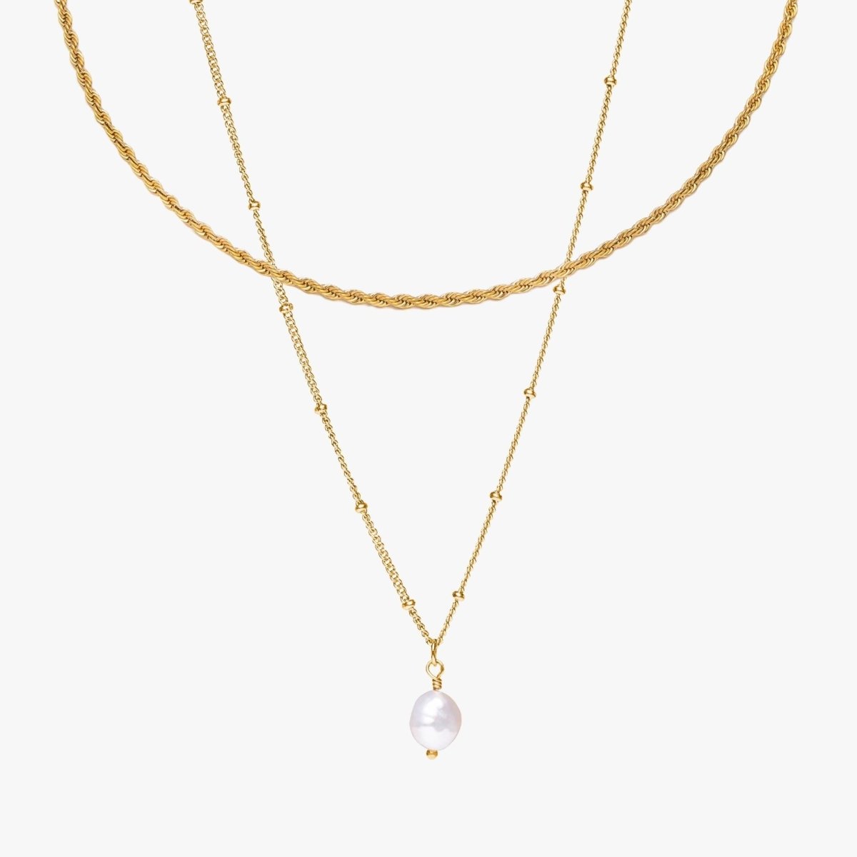 Everyday Double Necklace Set 18K Gold Plated